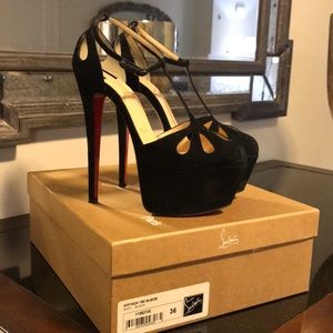 Christian Louboutin Amyada 160 Suede T-strap heels